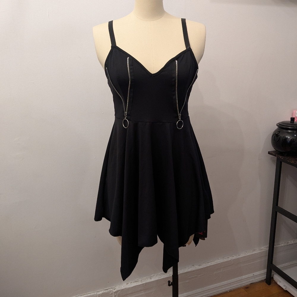 SHEIN Black Asymmetrical Dress with Straps